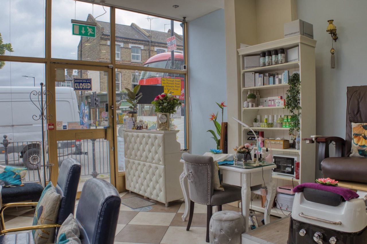 Nail tables by the window at Anta Senses